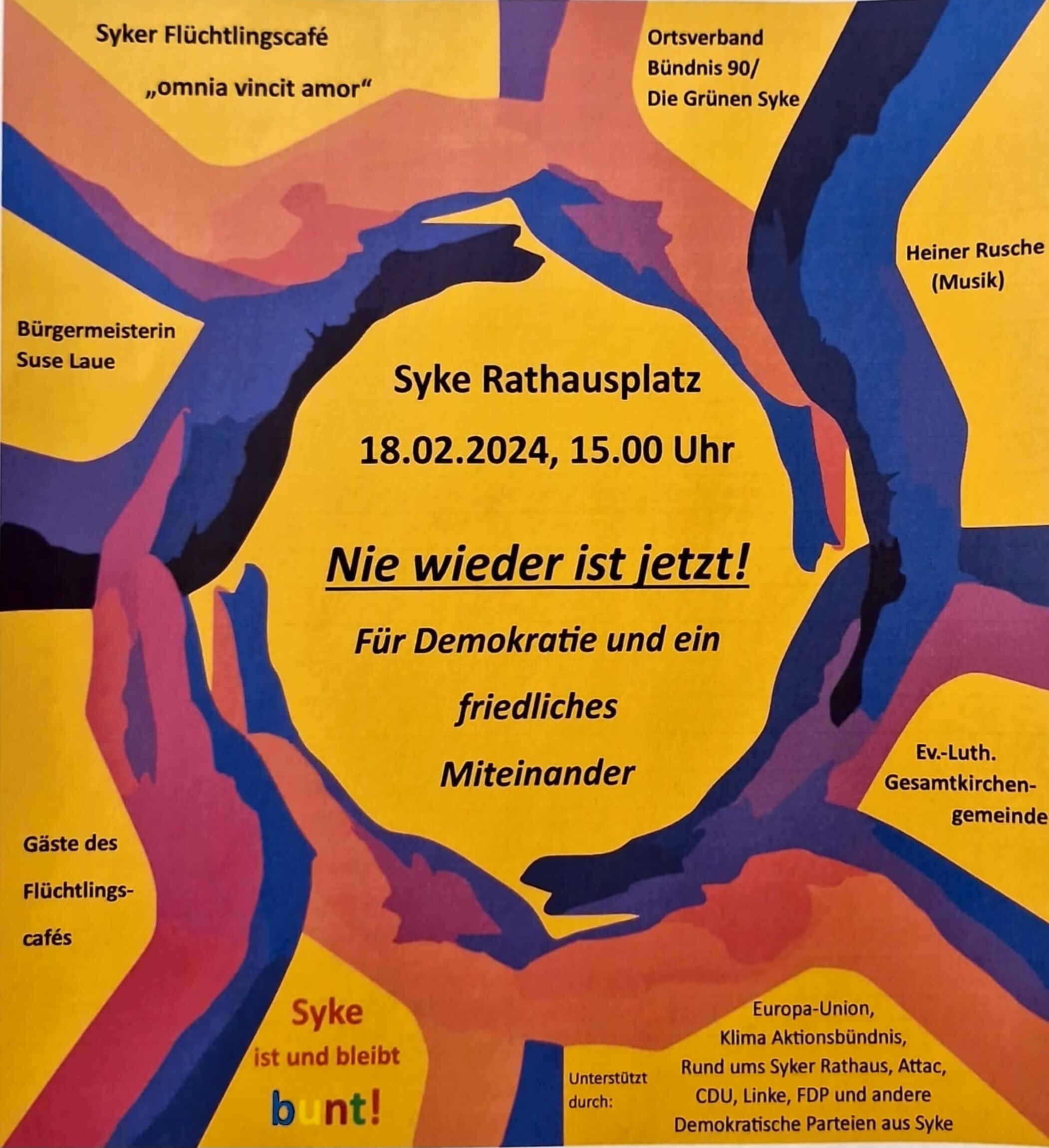 Demonstration für Demokratie und ein friedliches Miteinander