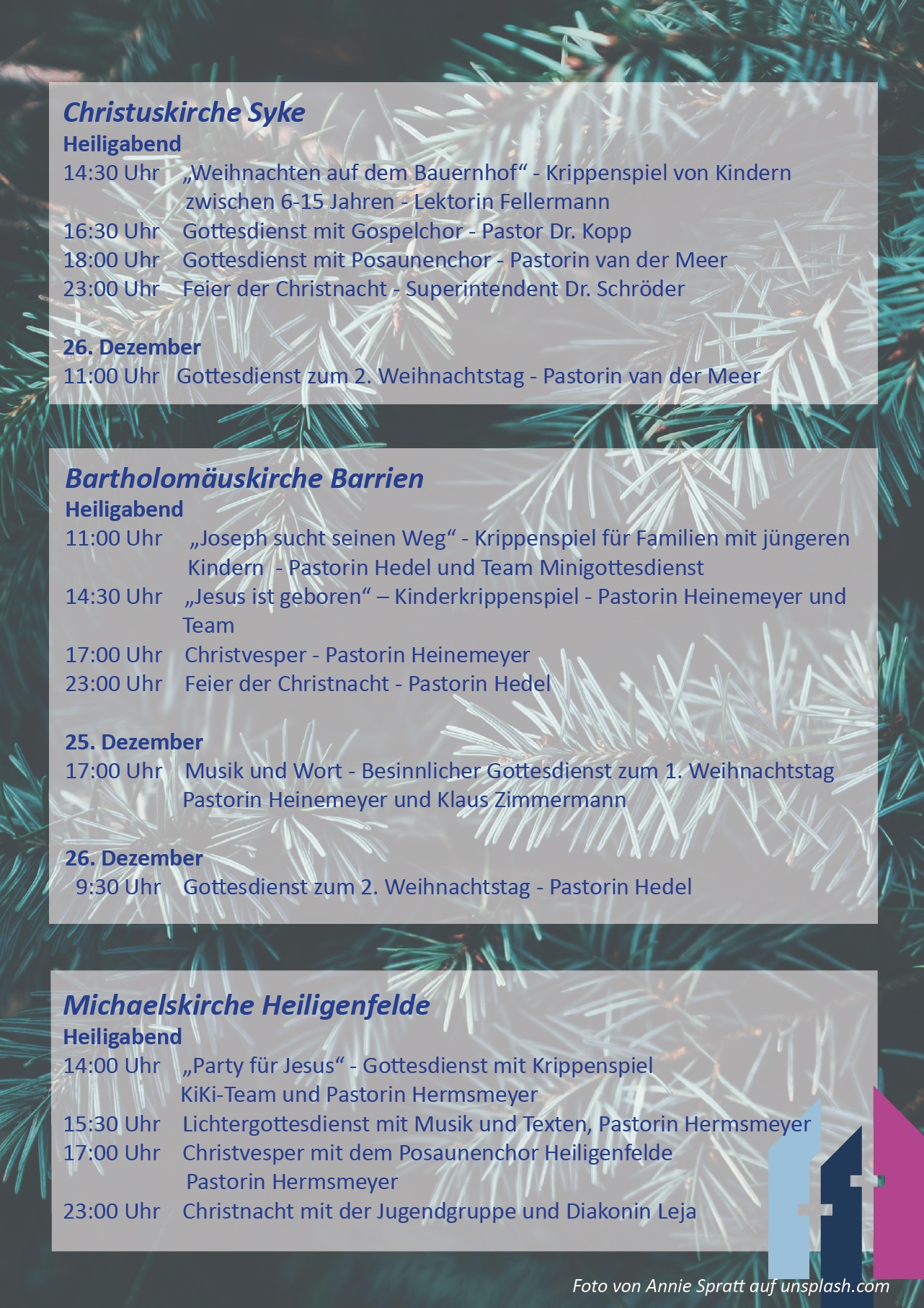 Gottesdienste Weihnachten 2024